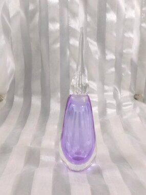 Purple Signed Vandermark Art Glass Perfume Bottle #  27079